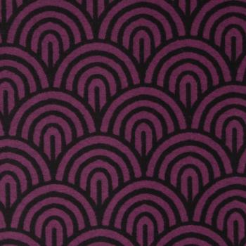 Jacquard Flanell Jersey Bögen Schwarz/Bordeaux by Swafing